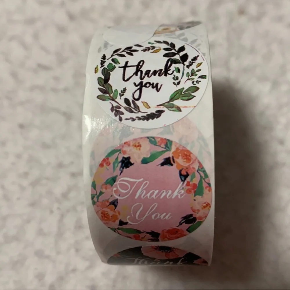 Roll of 500 Thank You Stickers For Packages